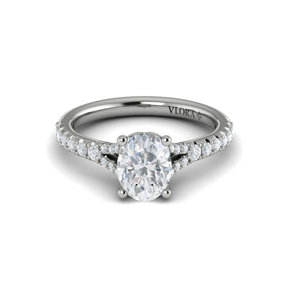 Split Shank Engagement Ring in 14K White Gold