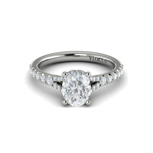 Split Shank Engagement Ring in 14K White Gold