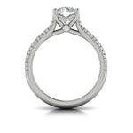 Triple-Row Engagement Ring in 14K White Gold