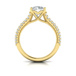 Diamond Pave Engagement Ring in 14K Yellow Gold