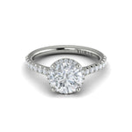 Diamond Halo Engagement Ring in 14K White Gold
