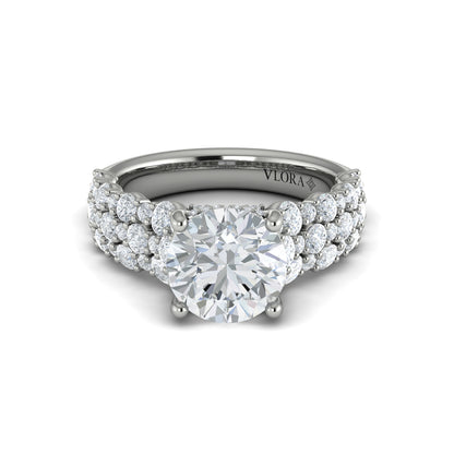 Diamond Graduated Engagement Ring in 14K White Gold