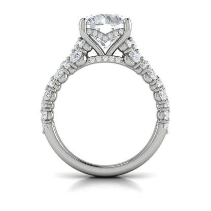 Diamond Graduated Engagement Ring in 14K White Gold