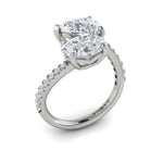 Two Stone Bypass Engagement Ring in 14K White Gold