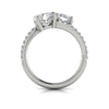 Two Stone Bypass Engagement Ring in 14K White Gold