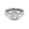 Oval Halo Engagement Ring in 14K White Gold