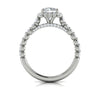 Diamond Square Halo Engagement Ring in 14K White Gold