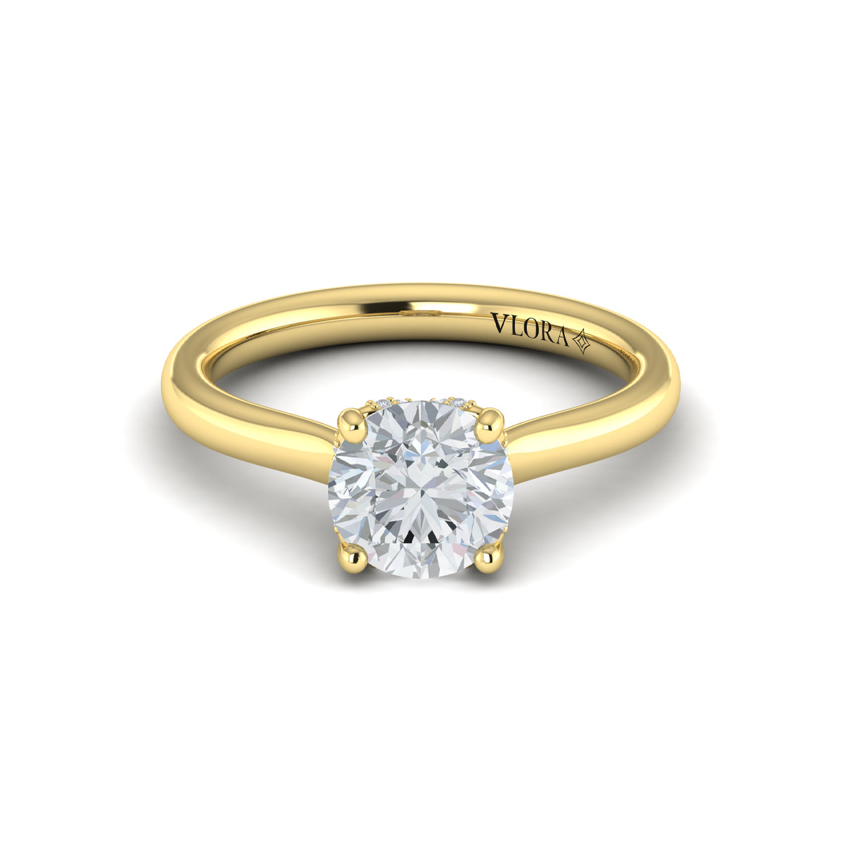 Diamond Solitaire Engagement Ring in 14K Yellow Gold