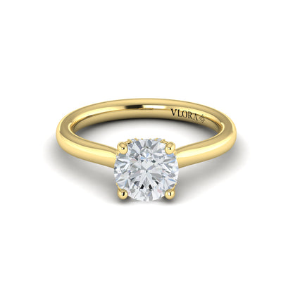 Diamond Solitaire Engagement Ring in 14K Yellow Gold
