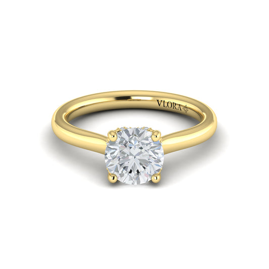 Diamond Solitaire Engagement Ring in 14K Yellow Gold