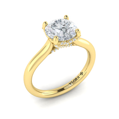 Diamond Solitaire Engagement Ring in 14K Yellow Gold