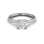 Hidden Halo Engagement Ring in 14K White Gold