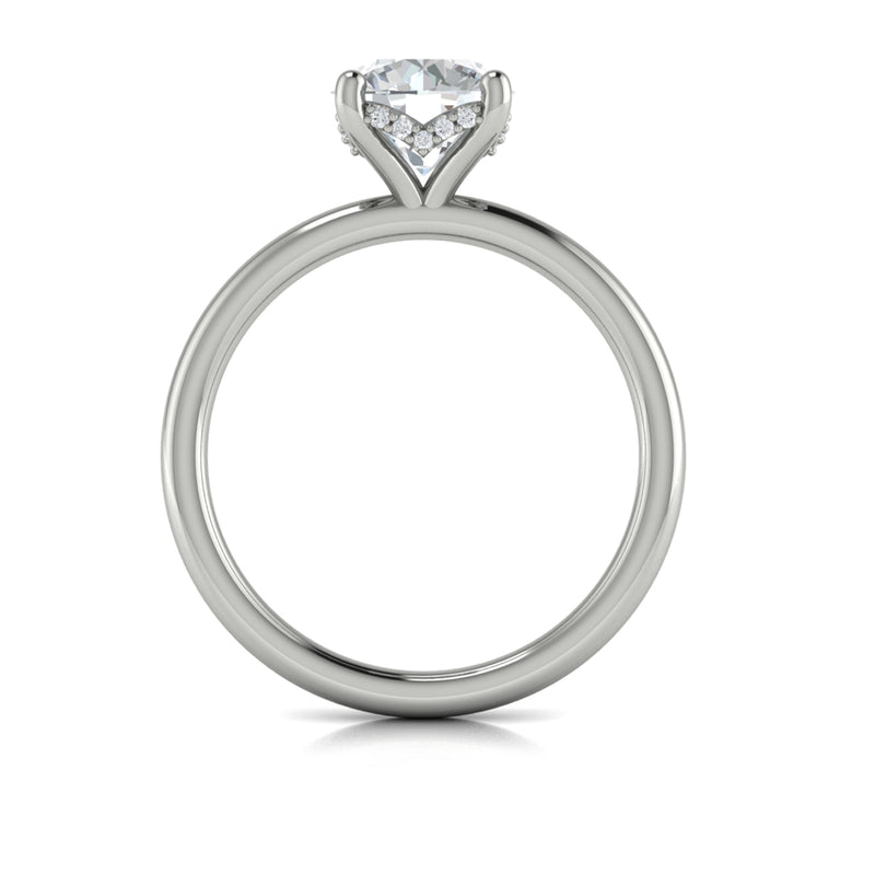 Hidden Halo Engagement Ring in 14K White Gold