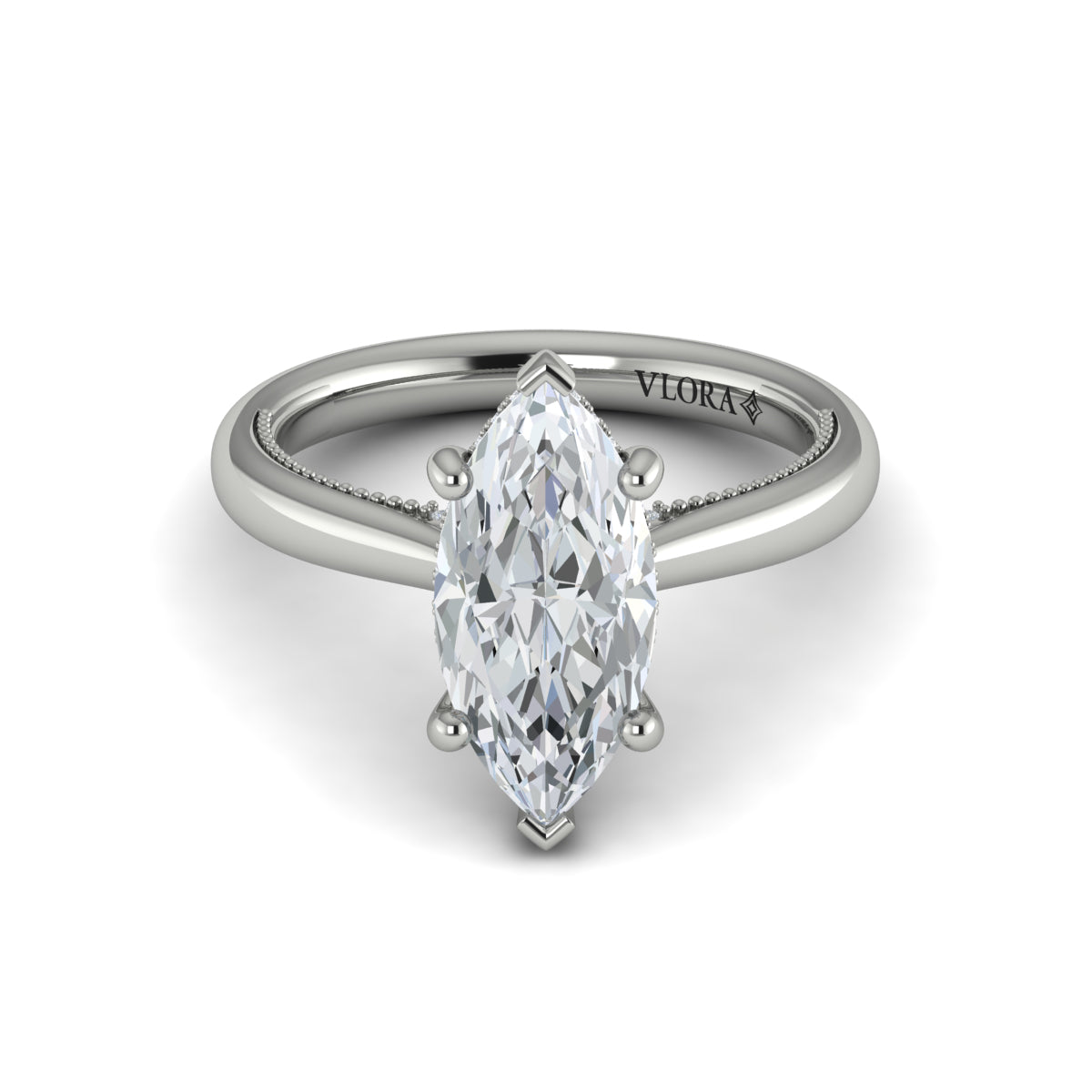 Diamond Solitaire Engagement Ring in 14K White Gold
