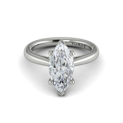 Diamond Solitaire Engagement Ring in 14K White Gold