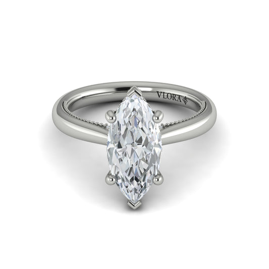 Diamond Solitaire Engagement Ring in 14K White Gold