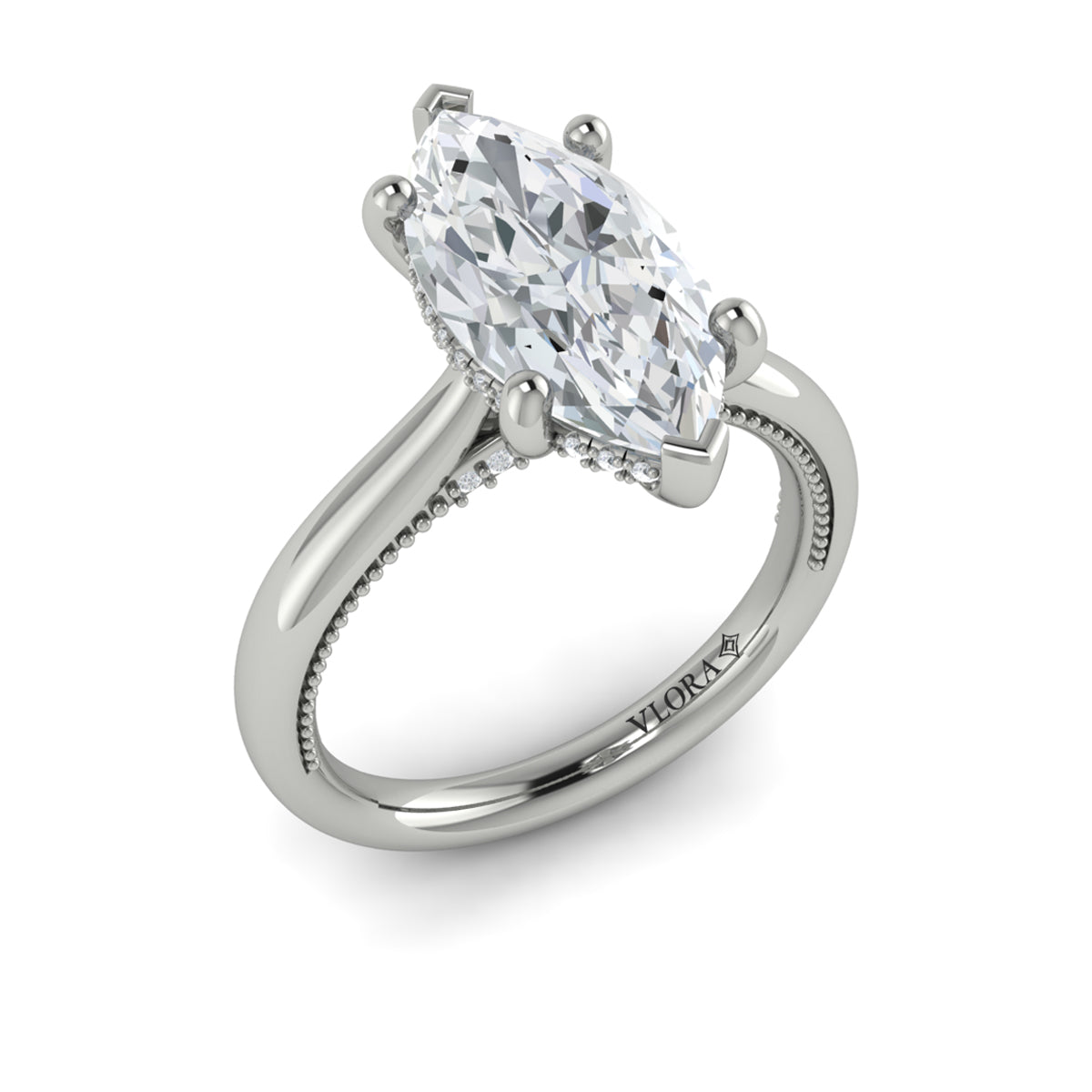 Diamond Solitaire Engagement Ring in 14K White Gold