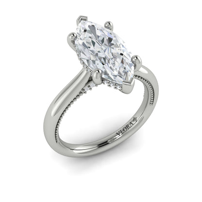 Diamond Solitaire Engagement Ring in 14K White Gold