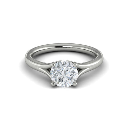 Diamond Split Shank Engagement Ring in 14K White Gold