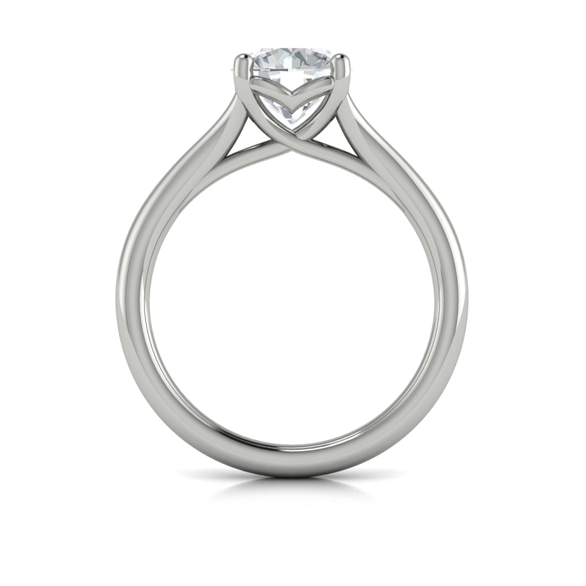 Diamond Split Shank Engagement Ring in 14K White Gold
