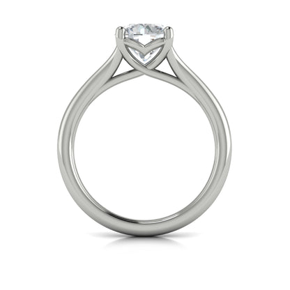 Diamond Split Shank Engagement Ring in 14K White Gold