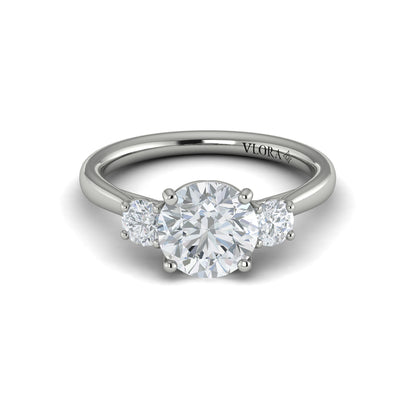 Diamond Three-Stone Engagement Ring in 14K White Gold