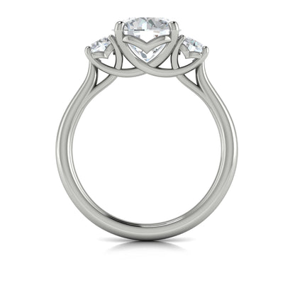 Diamond Three-Stone Engagement Ring in 14K White Gold