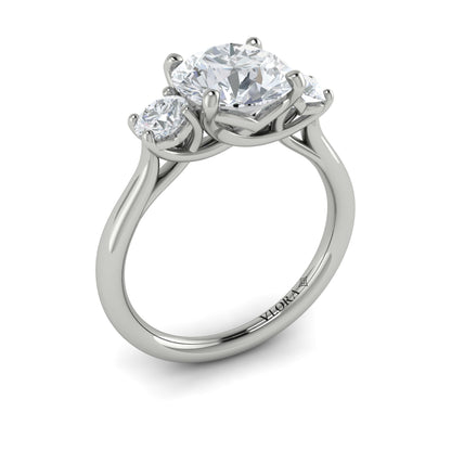Diamond Three-Stone Engagement Ring in 14K White Gold
