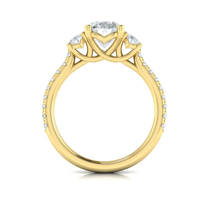 Diamond Three-Stone Engagement Ring in 14K Yellow Gold