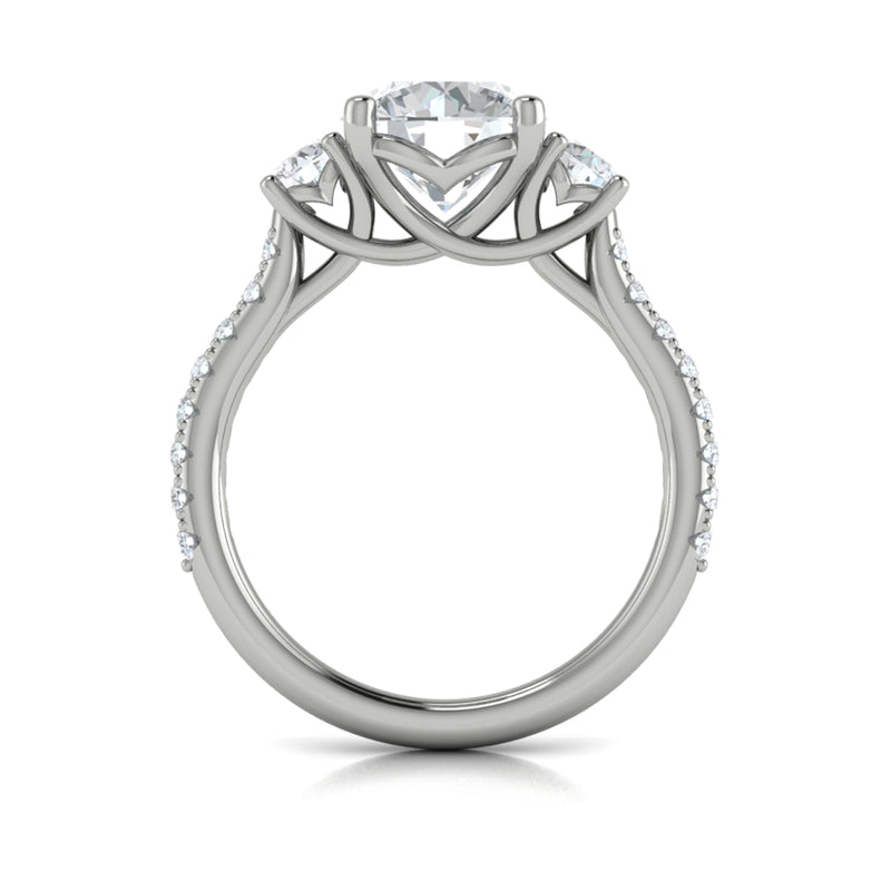 Diamond Three-Stone Engagement Ring in 14K White Gold