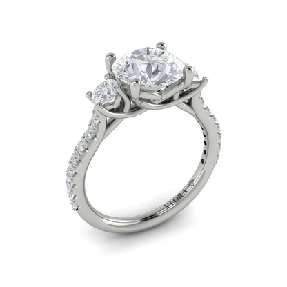 Diamond Three-Stone Engagement Ring in 14K White Gold