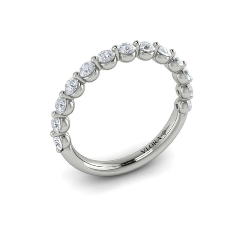 Diamond Single Prong Band in 14K White Gold