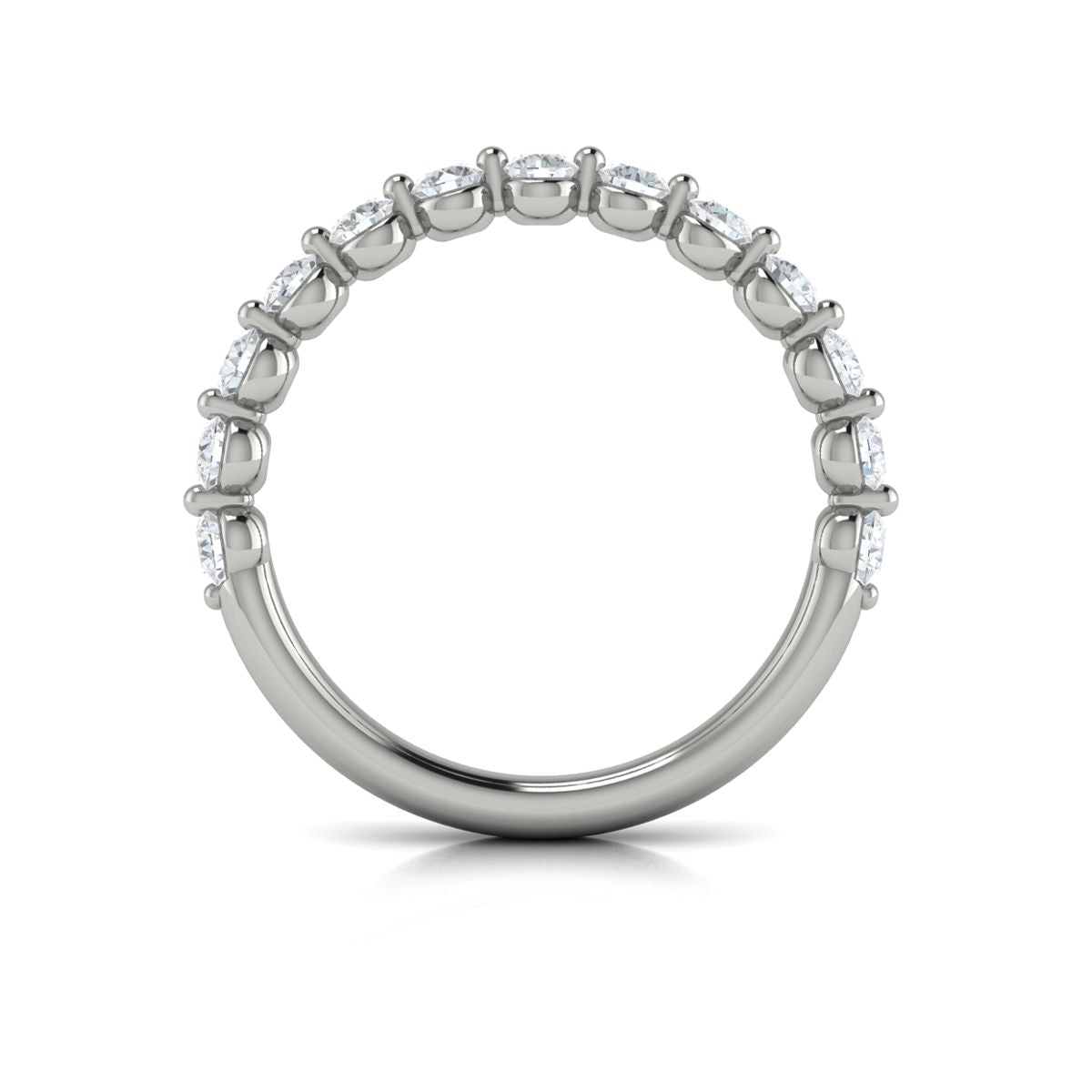 Diamond Single Prong Band in 14K White Gold