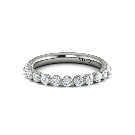 Diamond Single Prong Band in 14K White Gold