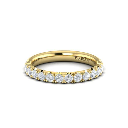 Diamond French Set Band in 14K Yellow Gold