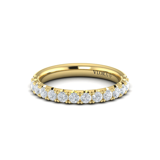 Diamond French Set Band in 14K Yellow Gold