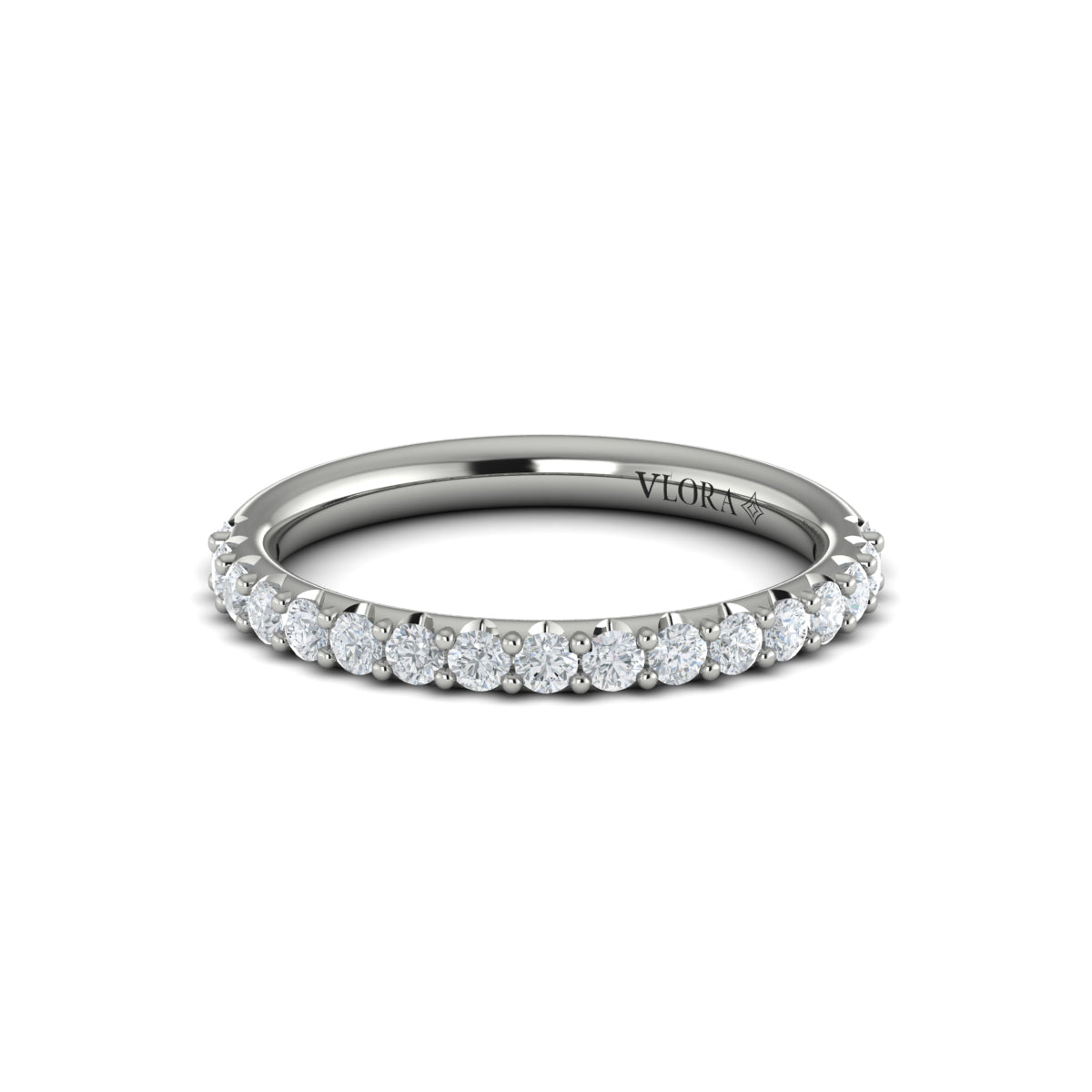 Diamond Mutual Bead Set Band in 14K White Gold
