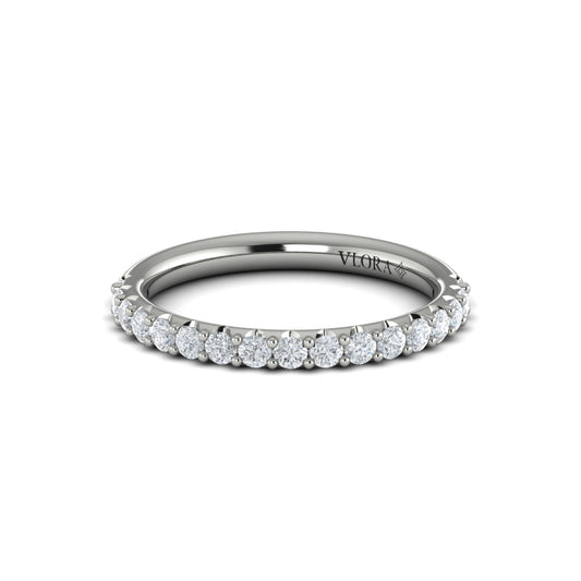 Diamond Mutual Bead Set Band in 14K White Gold