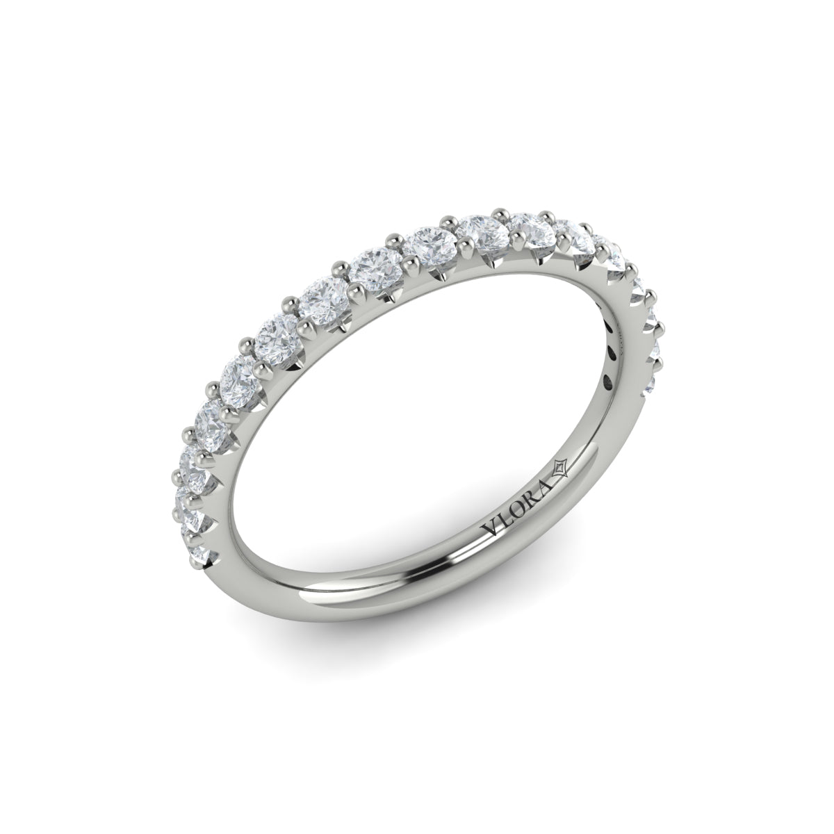 Diamond Mutual Bead Set Band in 14K White Gold