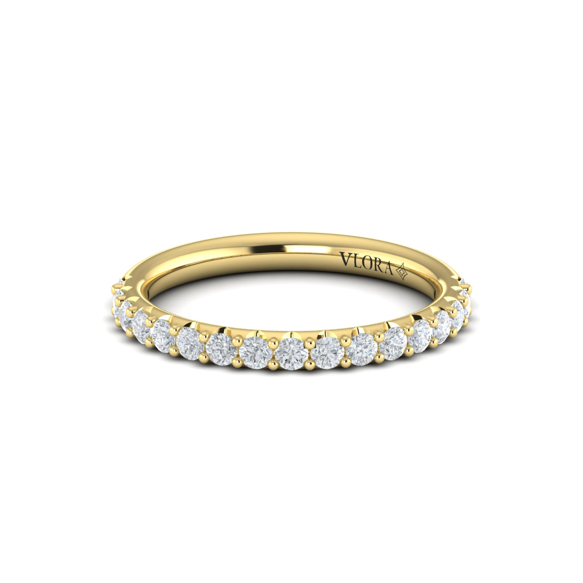 Diamond Classic Prong Wedding Band in 14K Yellow Gold