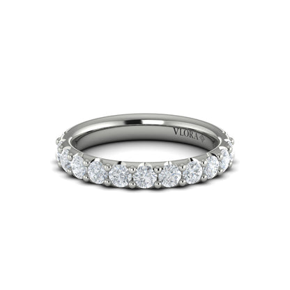 Diamond Classic Prong Wedding Band in 14K White Gold