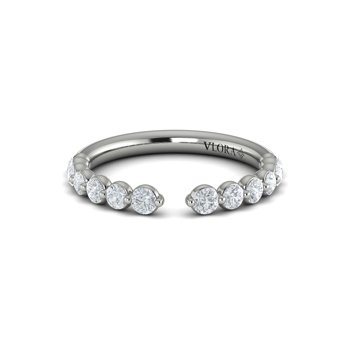 Diamond Open Top Band in 14K White Gold