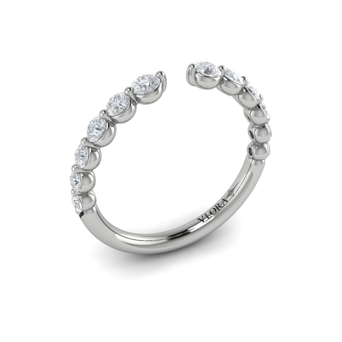 Diamond Open Top Band in 14K White Gold