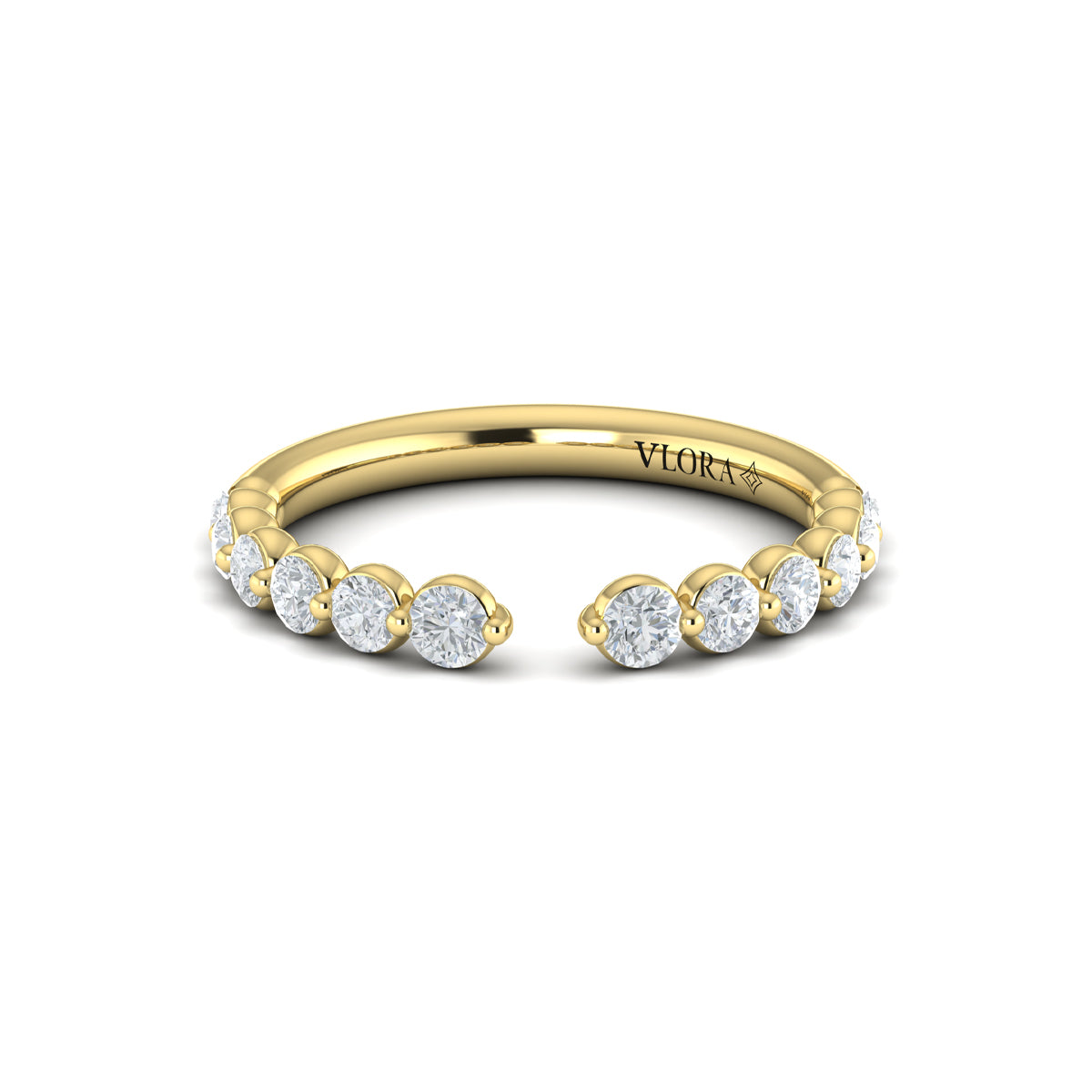 Diamond Open Top Band in 14K Yellow Gold