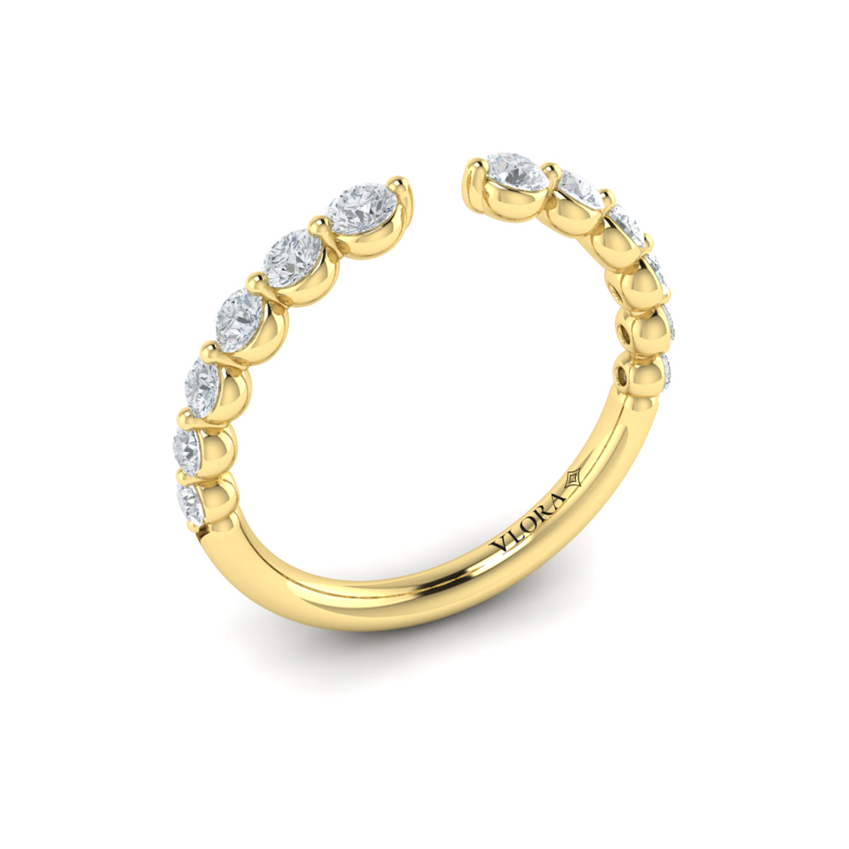 Diamond Open Top Band in 14K Yellow Gold