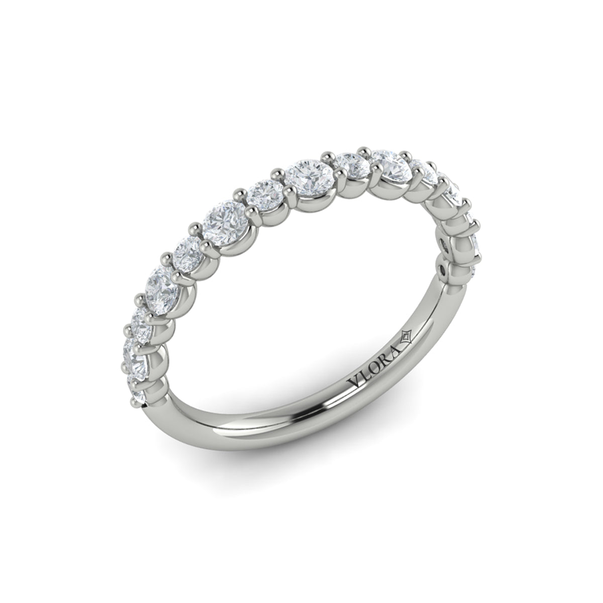 Graduated Diamond Band in 14K White Gold
