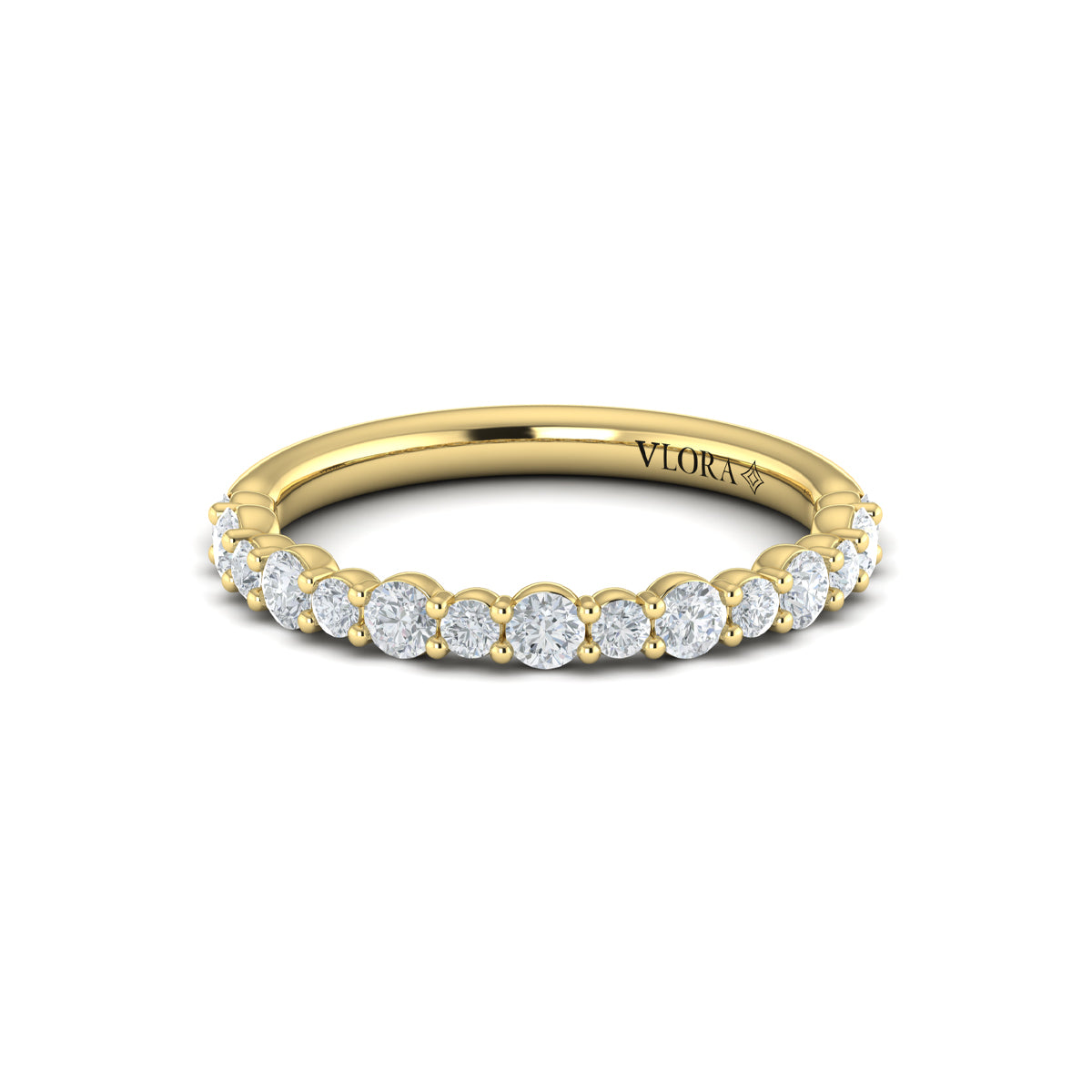 Diamond Graduated Wedding Band in 14K Yellow Gold