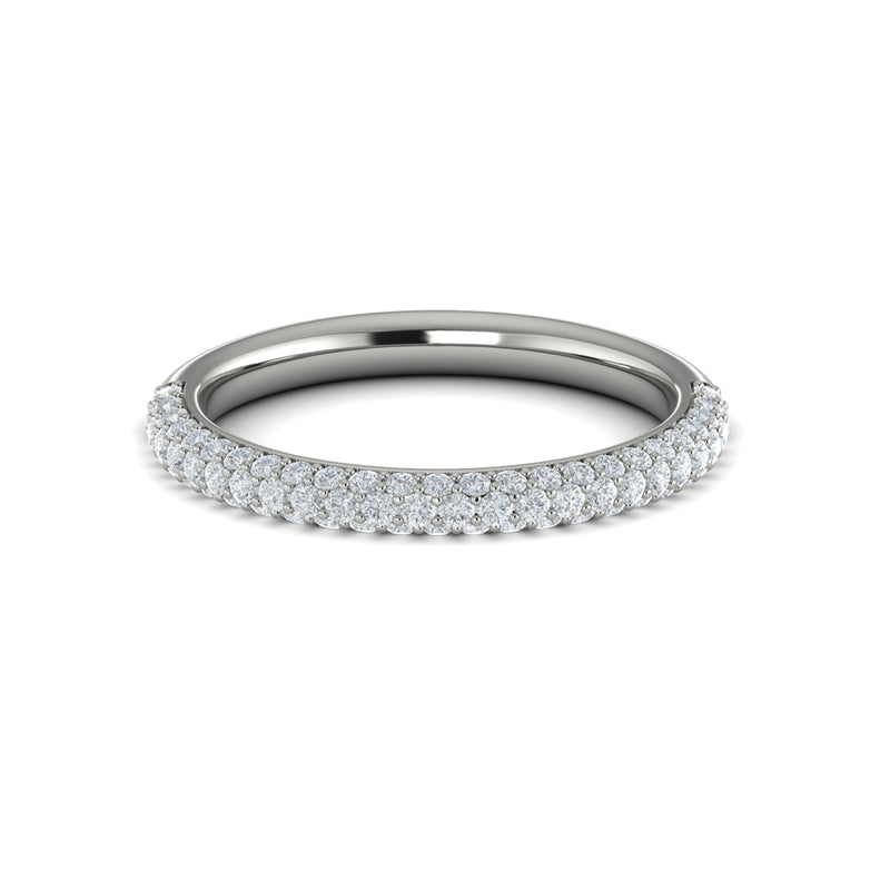 Diamond Three-Sided Pave Band in 14K White Gold