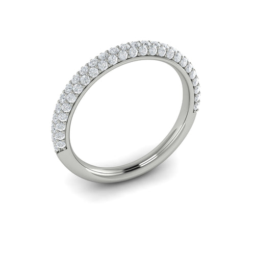 Diamond Three-Sided Pave Band in 14K White Gold