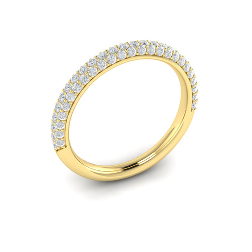 Diamond Three-Sided Pave Band in 14K Yellow Gold